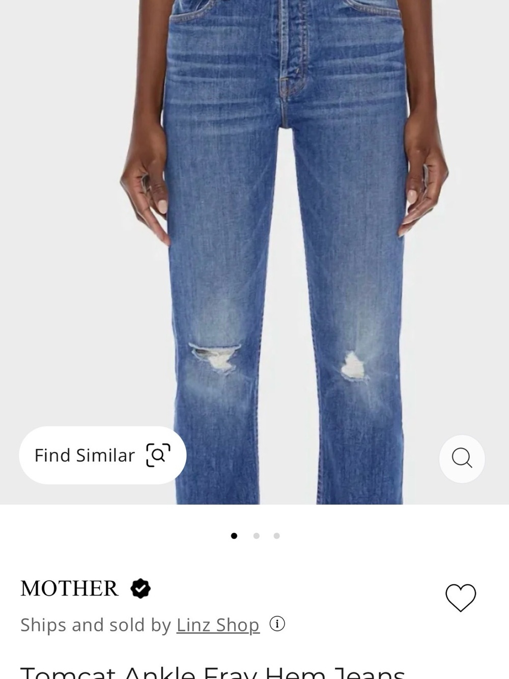 MOTHER Tomcat Ankle Fray Hem Jeans